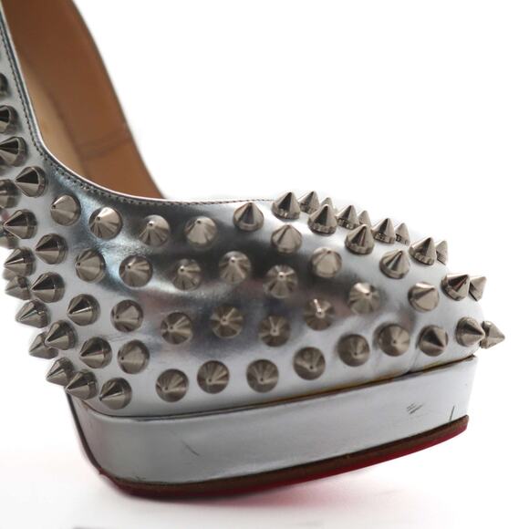 Christian Louboutin Alti 160 Spiked Metallic Leather Platform Heels 40.5 - Picture 11 of 16